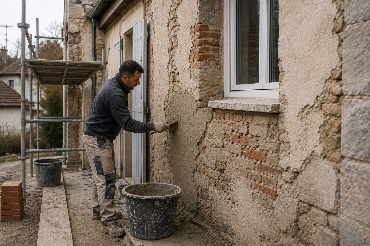 Artisan réalisant des travaux de rénovation de façade en Nantes Loire-Atlantique