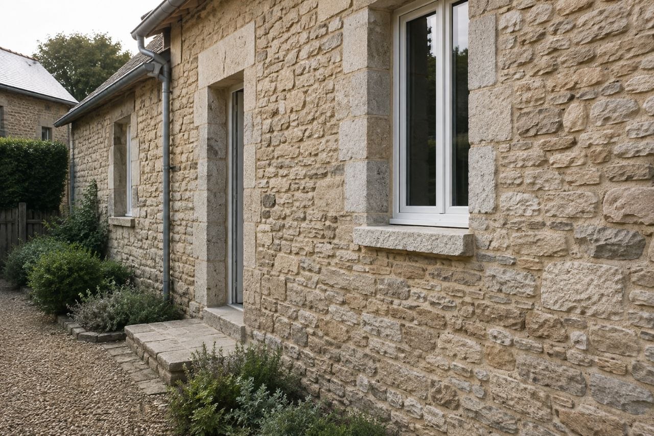 Façade en pierre rénovée d’une maison à Nantes, en Loire-Atlantique (44)